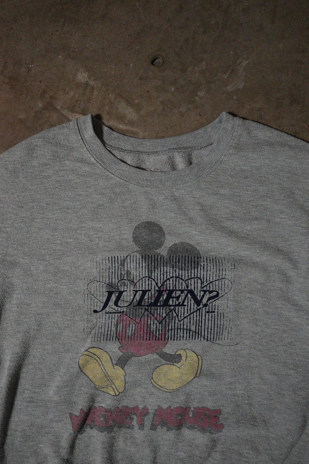 Grey "Julien" Mickey Maus Crewneck