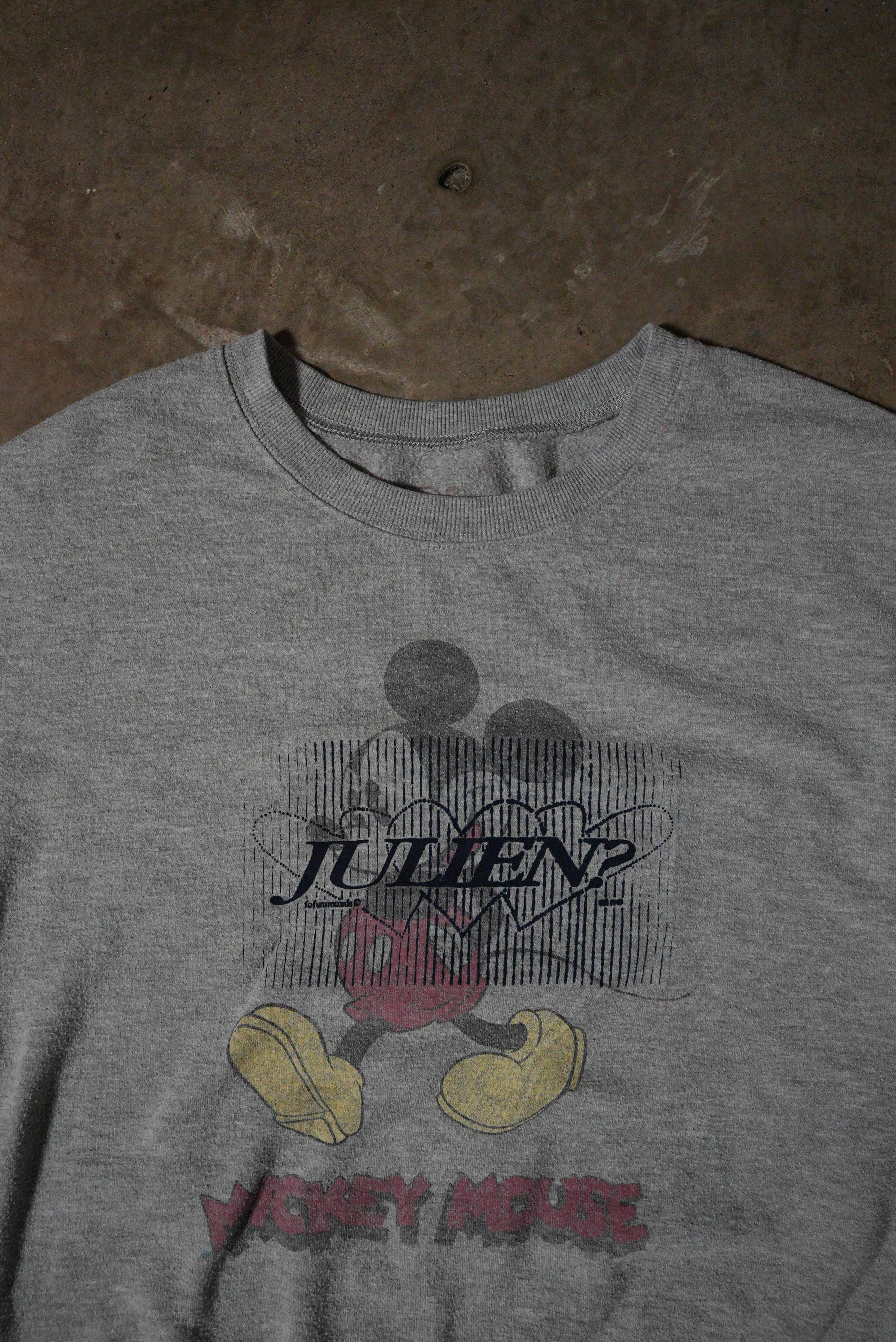 Grey "Julien" Mickey Maus Crewneck